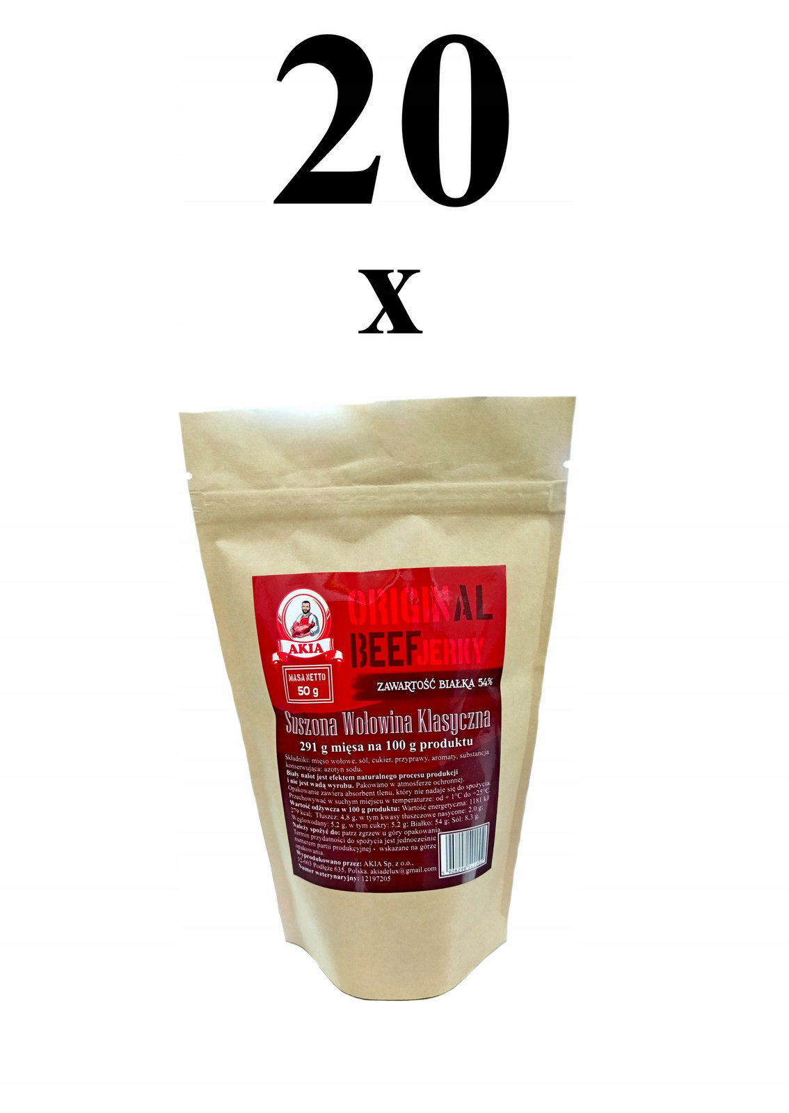 Original Beef Jerky, Akia 10 kusů x 50 g
