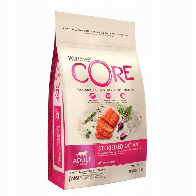 Wellness Core Sterilised Ocean pro kočky po sterilizaci losos 4 kg