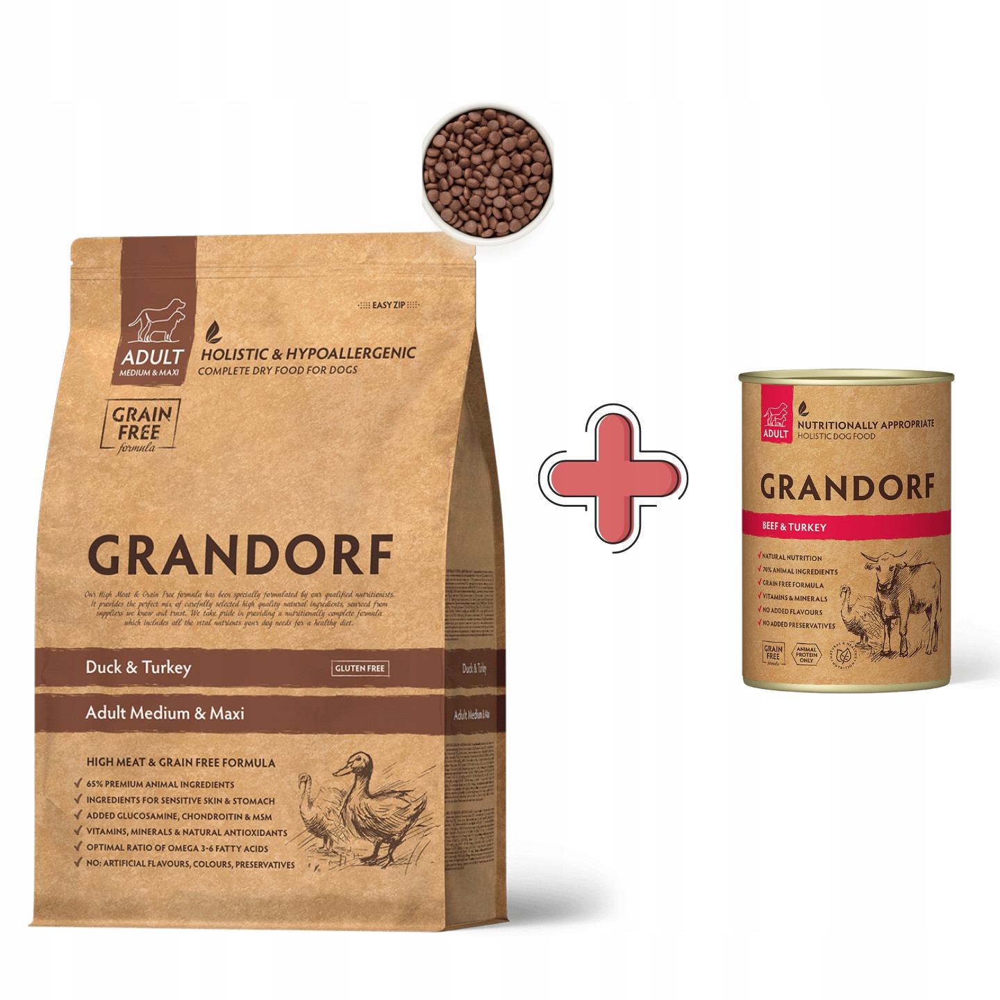 Grandorf Duck Turkey Adult Medium Maxi Breed 10 kg Dárek Konzervy