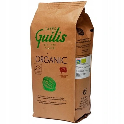 Káva Zrnková Bio Organic 100% Arabica Cafes Guilis 1kg Káva do kávovaru