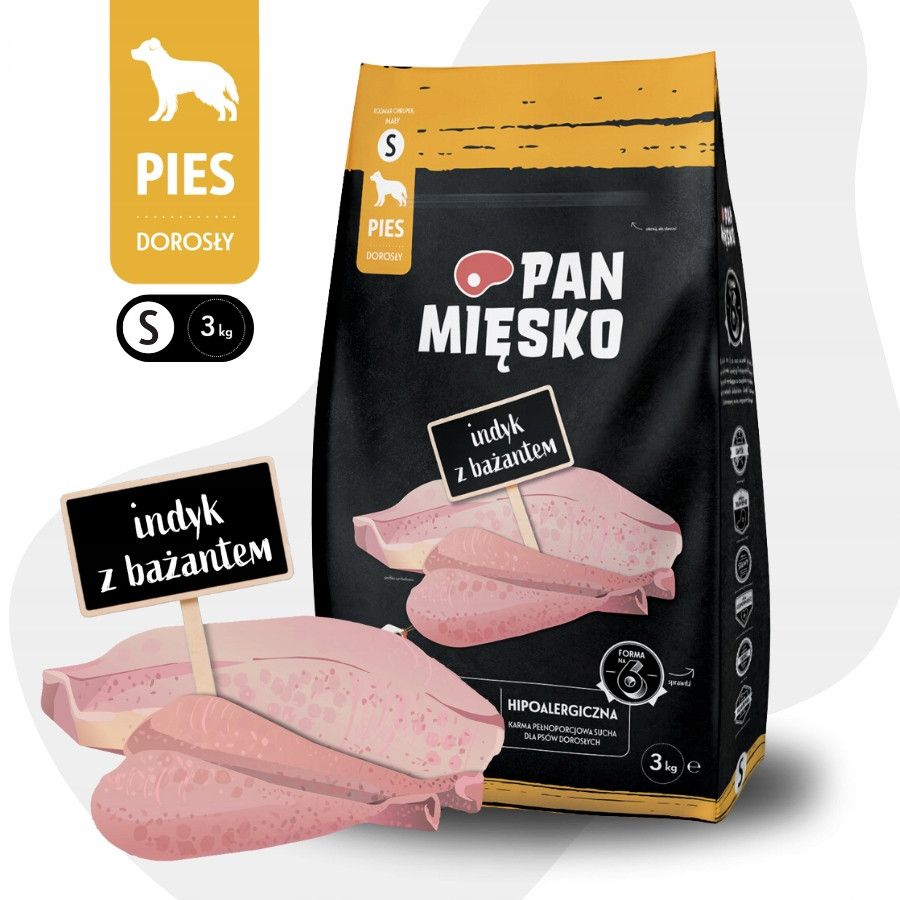 Pan Mięsko Krmivo suché pro psa Krůta Bažant Zelenina Malé plemena Křupky S 3kg