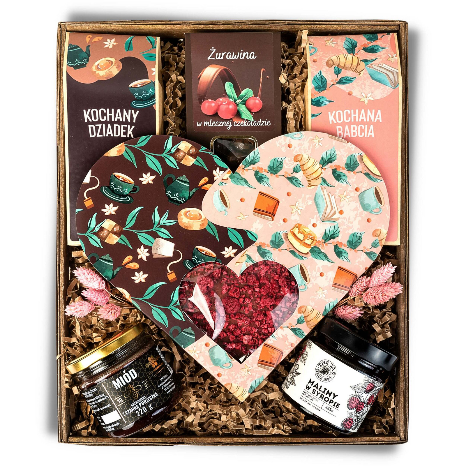 Dárkový koš ke Dni Babiček A Dnes velký dárek srdce čokoláda med