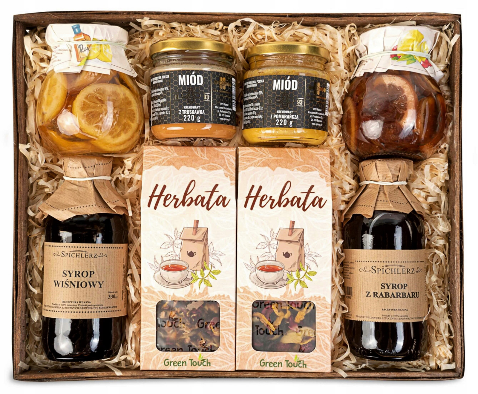 Dárkový koš sada zavařeniny ovocných čajů