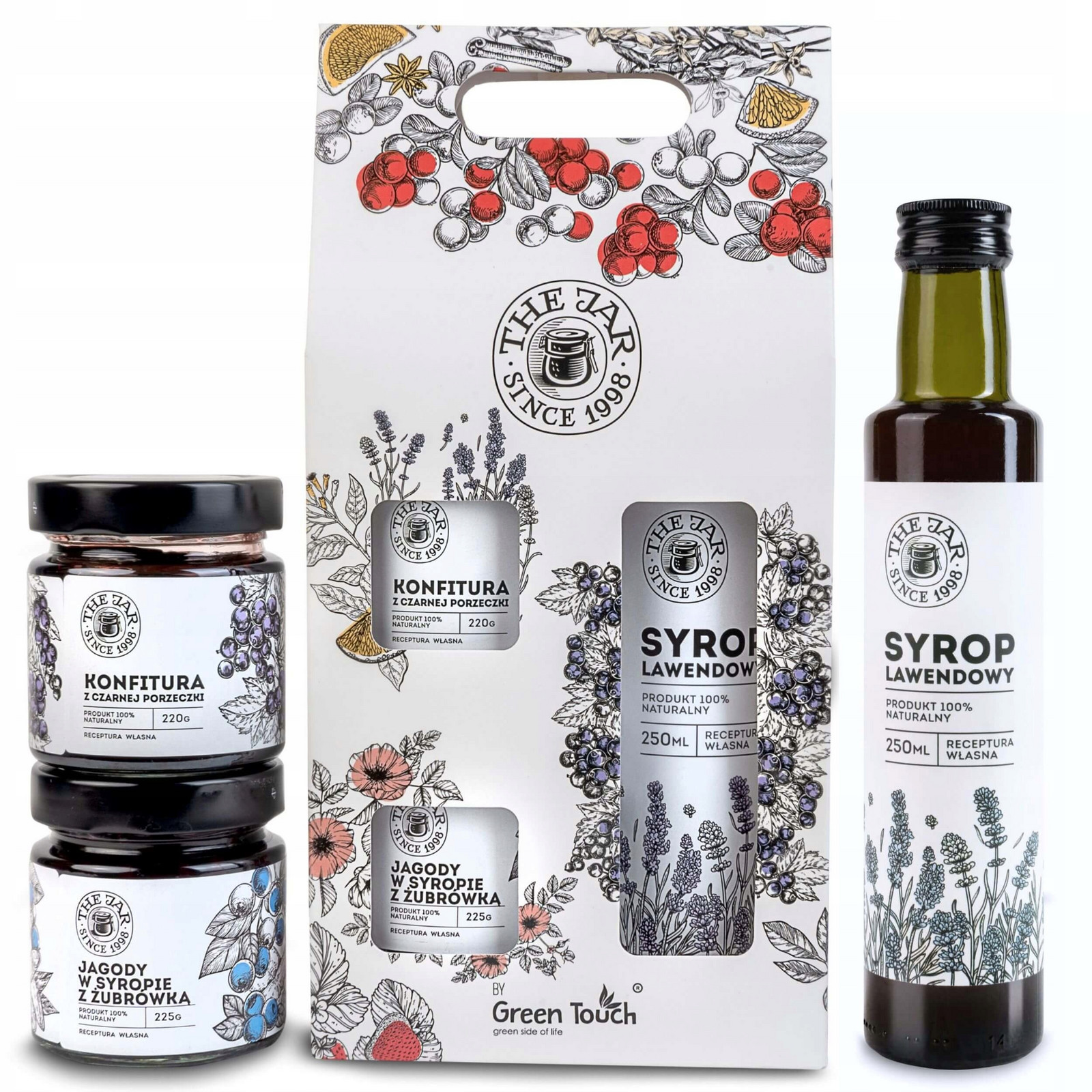 Dárková sada suvenýr box zavařeniny sirup ovoce džemy v krabičce