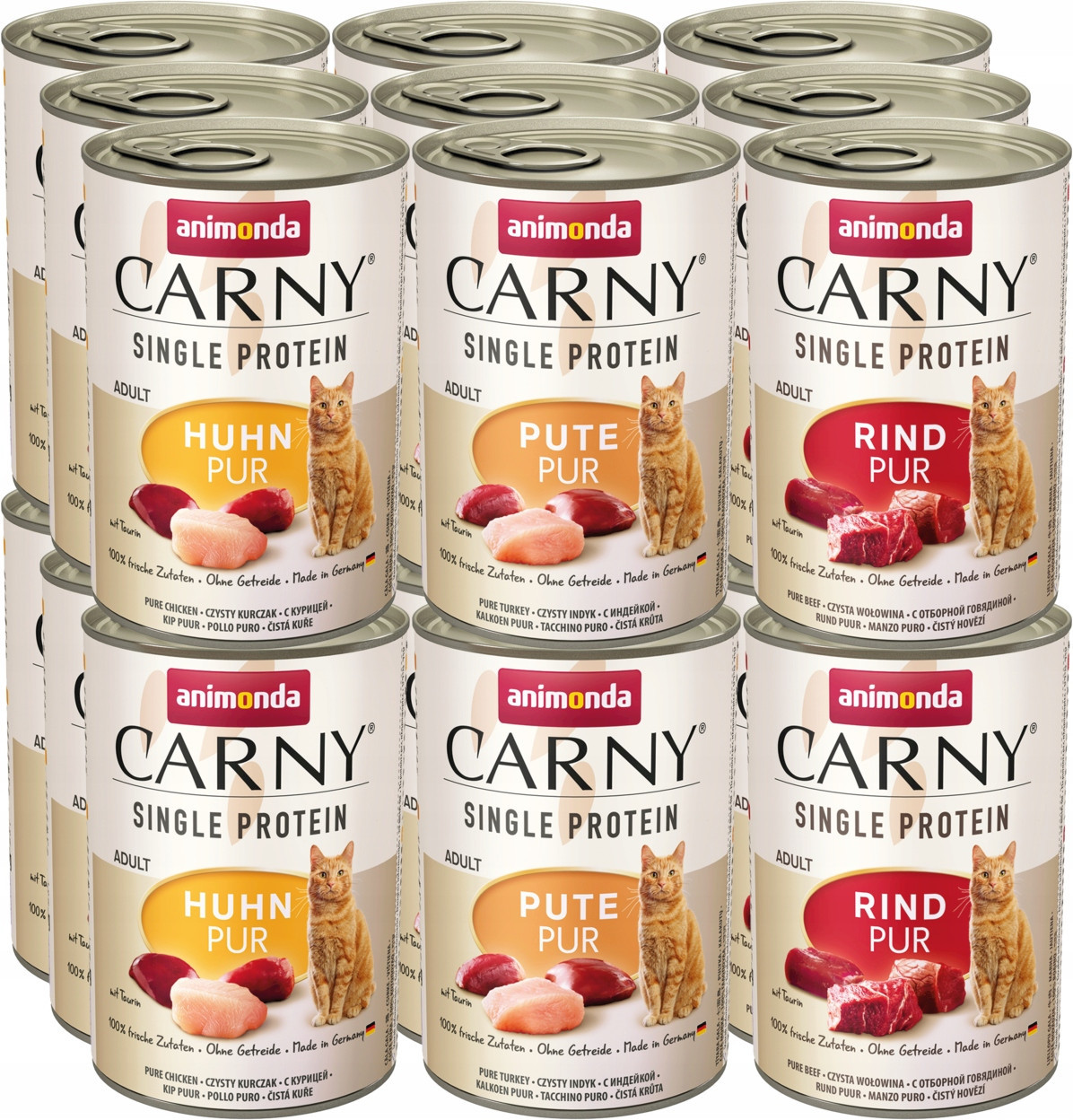 Animonda Kočka Carny Single Protein mix chutí plechovka Set 36x400g