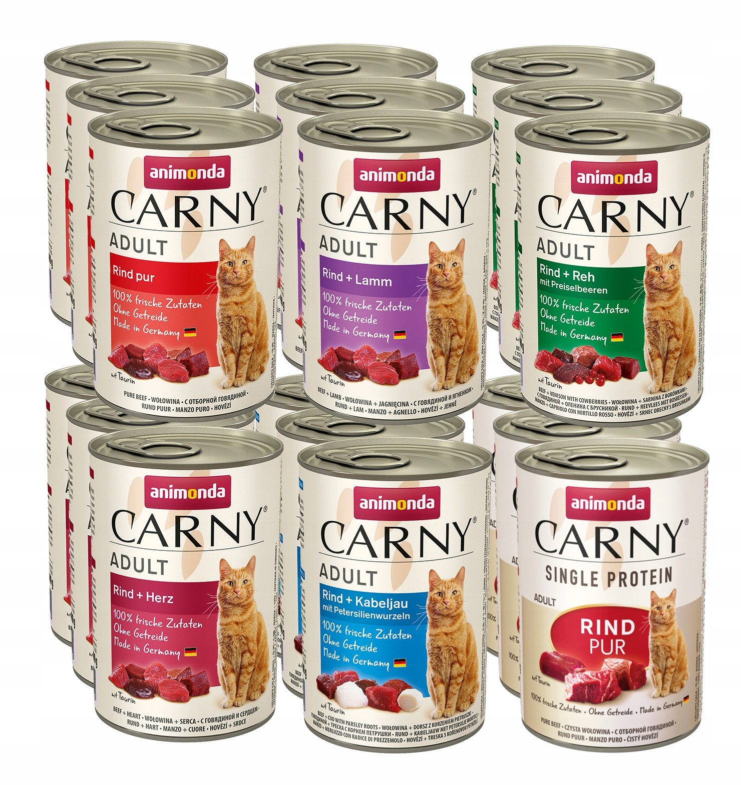 Animonda Carny Adult mix chutí bez drůbeže Sada konzerv 400g x18 Single