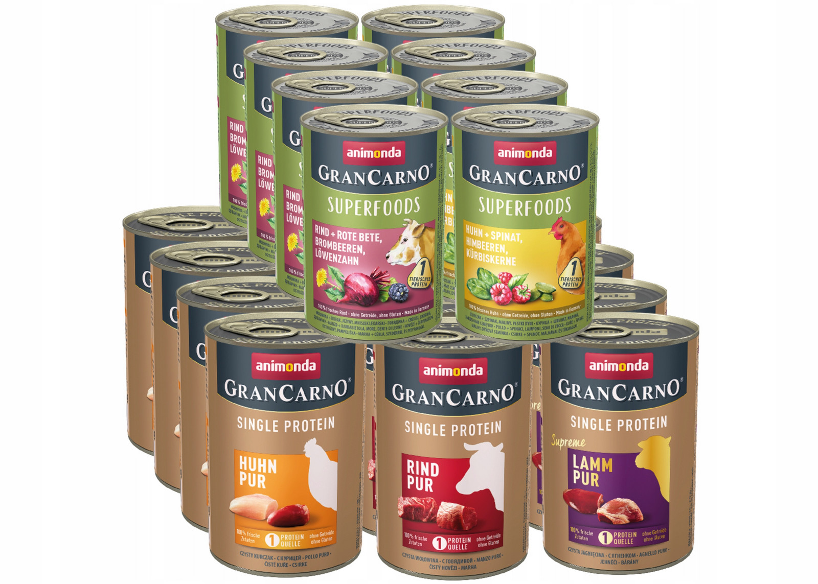 Animonda Pies GranCarno Superfoods Single Protein Premium MIX 400 g x40