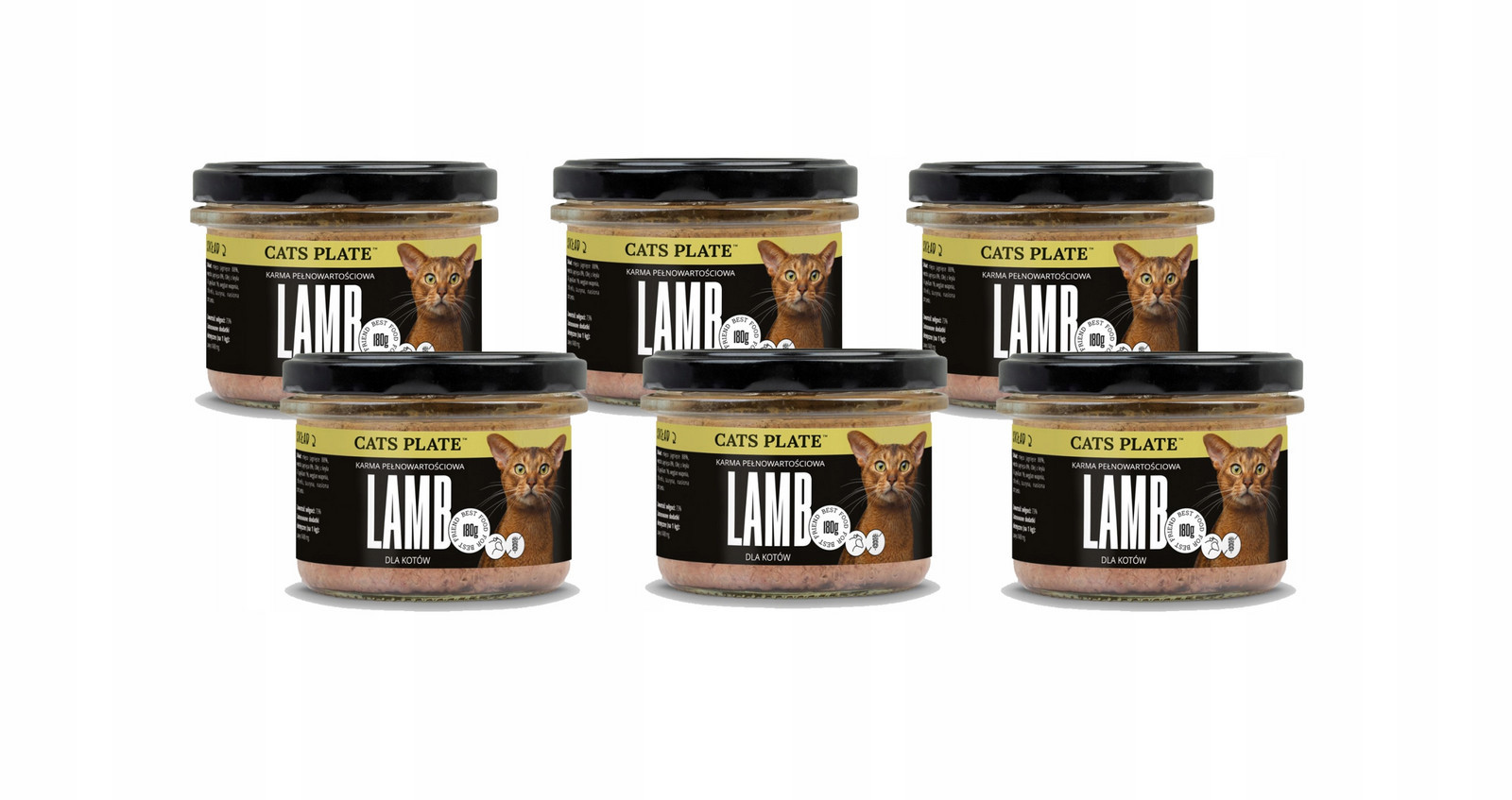 Cats Plate Lamb Jehněčí 6x180g pro kočky