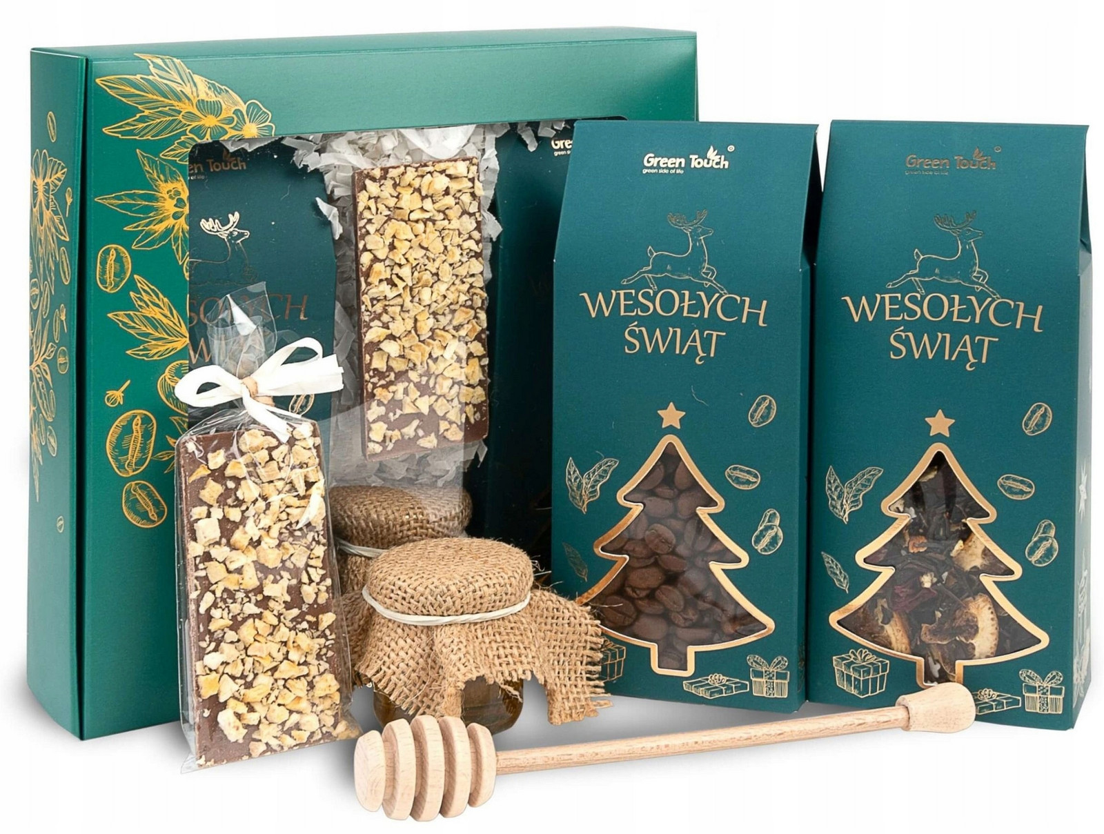 dárek na mikulášskou sadu k svátku v krabičce káva čaj sladkosti