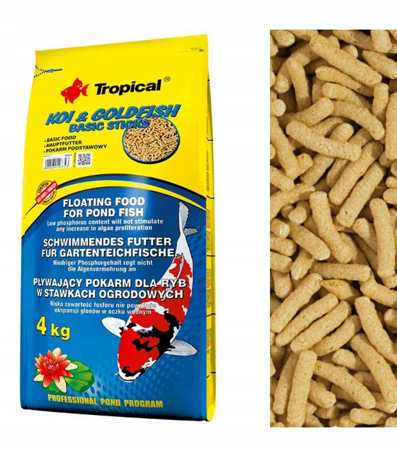 Tropical Koi & Goldfish Basic Sticks – Plovoucí krmivo pro ryby