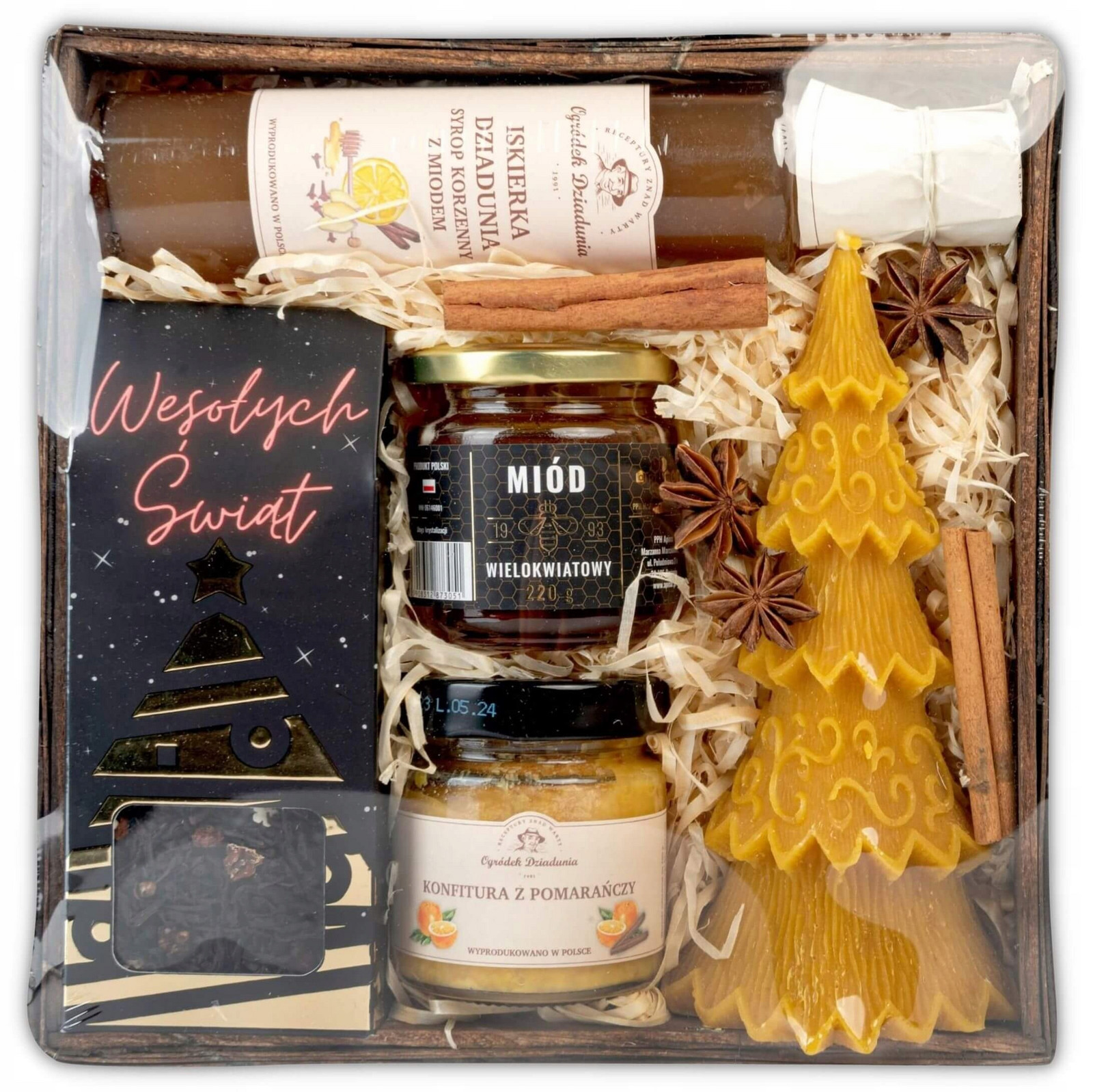 Dárkový Košík sada čaj na vánoční stromeček