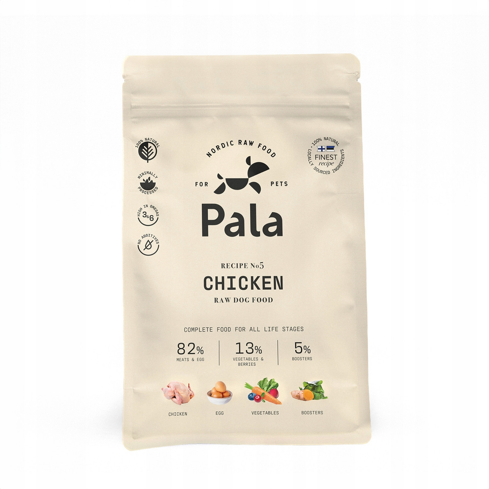 Pala Dog 5 Air-Dried Kuře, vejce, mrkev 1kg pro Psa
