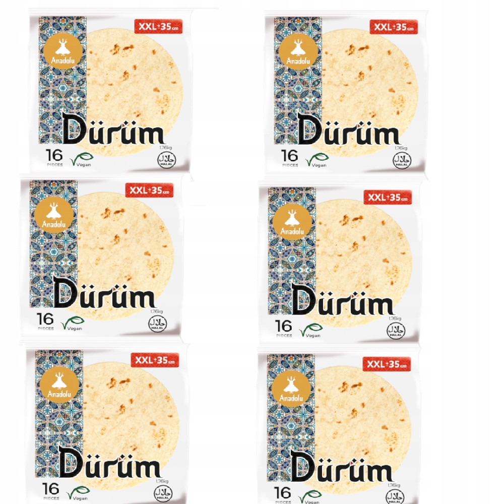 Tortilla durum kebab 35 cm 16 kusů xxl Anadolu obrovská tortilla profesionál