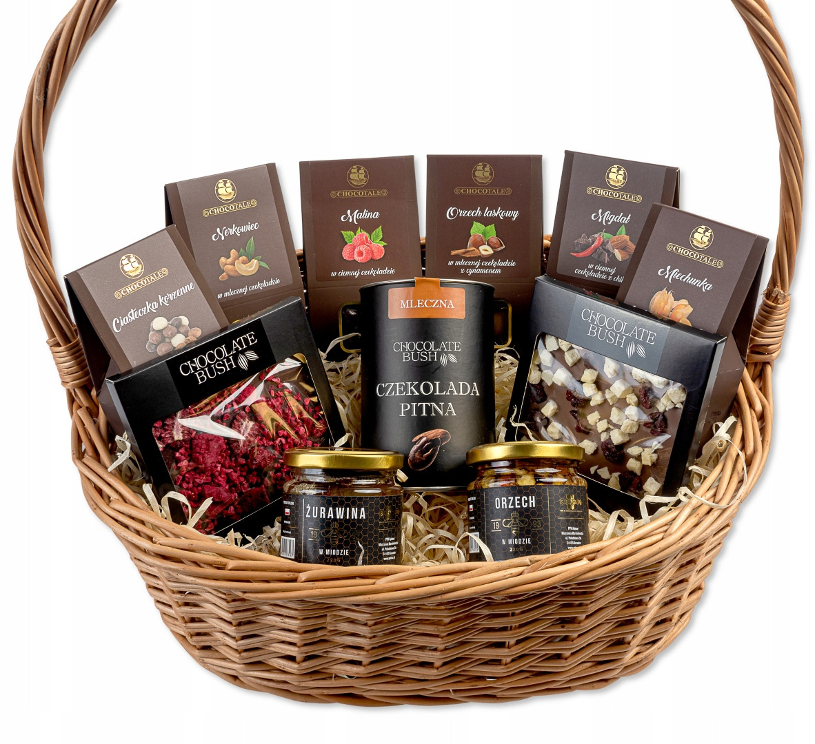 Dárkový koš sada sladkostí oříšků a sušených ovocí čokolád poděkování velký dárek