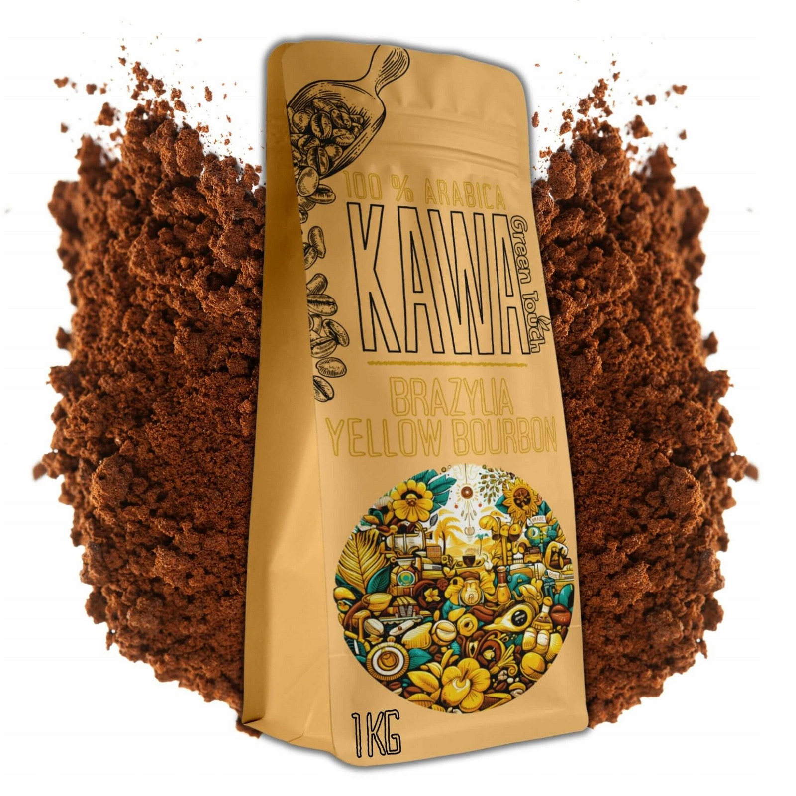 mletá káva Brazílie Yellow Bourbon 100% arabica 1 kg Green Touch