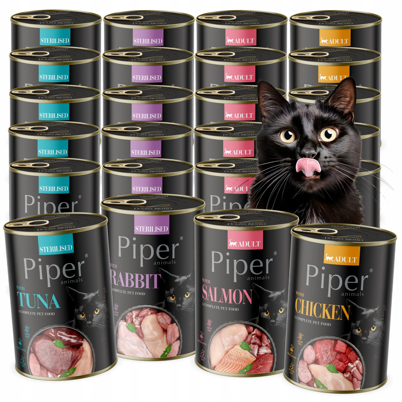 Piper Dolina Noteci Vlhké Krmivo Plechovka Pro Kočky MIX Chutí 24x400G