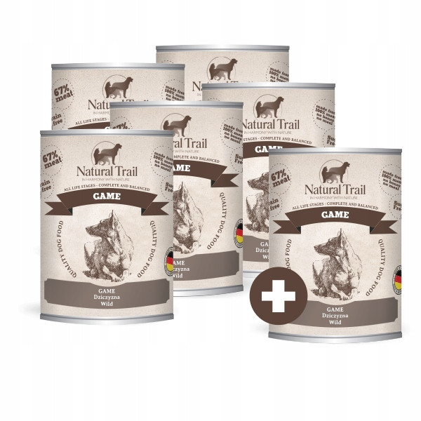 Natural Trail Monopropteinové Vlhké Krmivo Pro Psy Se Zvěřinou 6x800 G 5+1