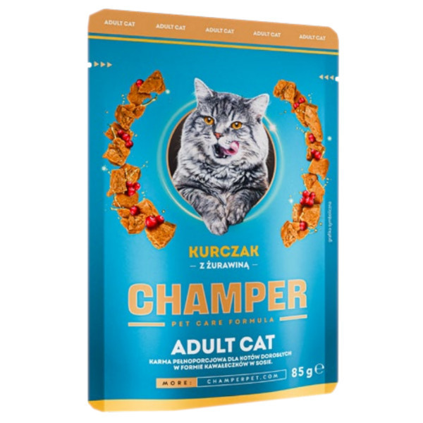 Champer kuře s brusinkami kapsička pro kočky 22 x 85g