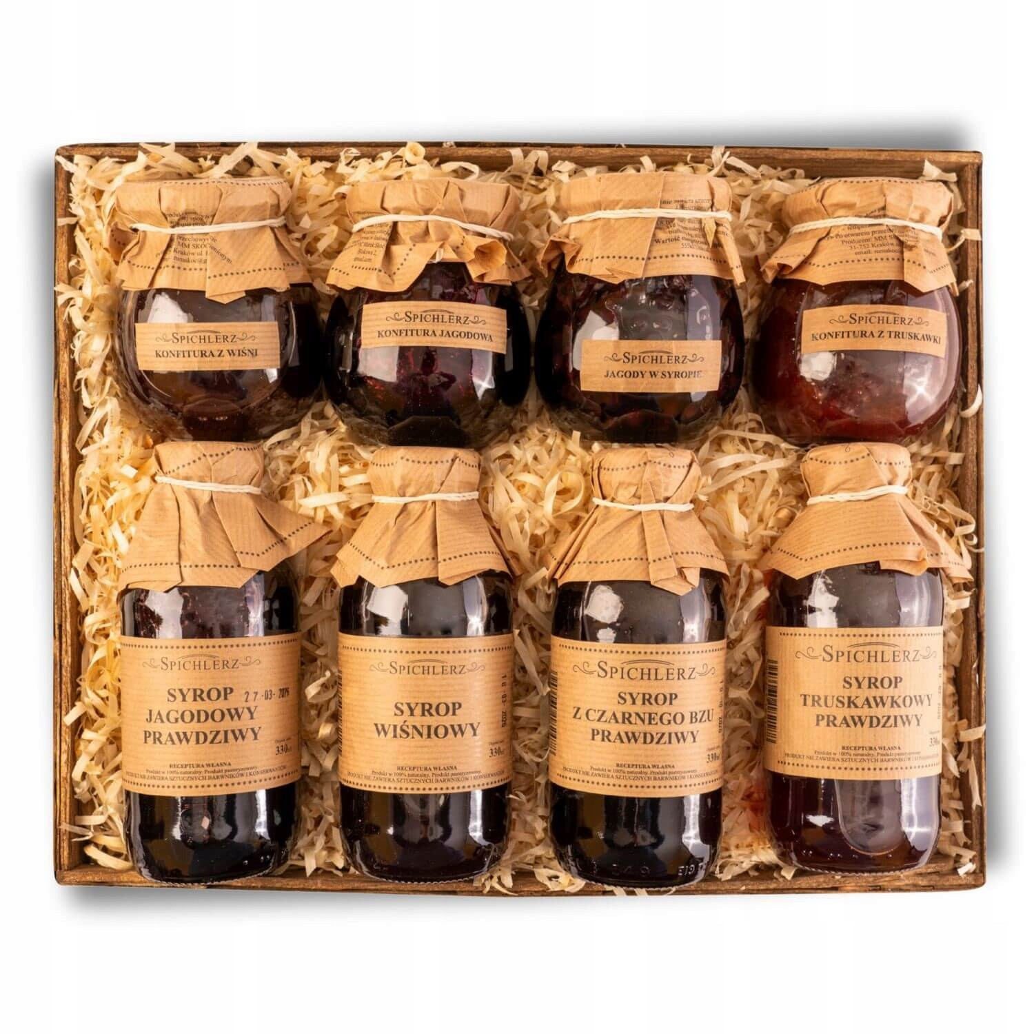 Dárkový koš, sada sirupů, přírodní dárek, džemy