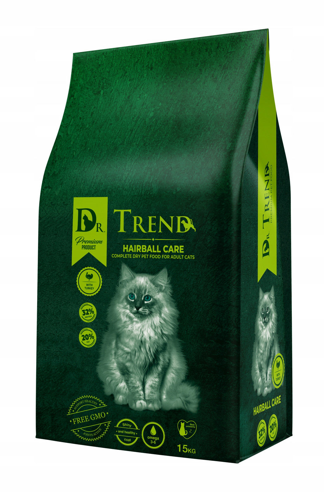 Dr. Trend „Hairball control“ Premium suché krmivo pro kočky 15 kg