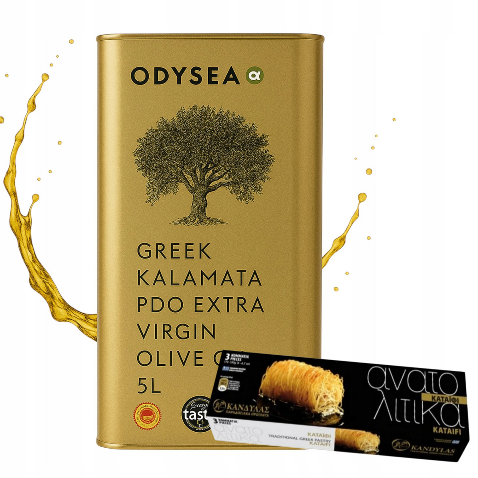 Olivový Olej Odysea Řecká Kalamata Extra Virgin 5L Kataifi Bonus