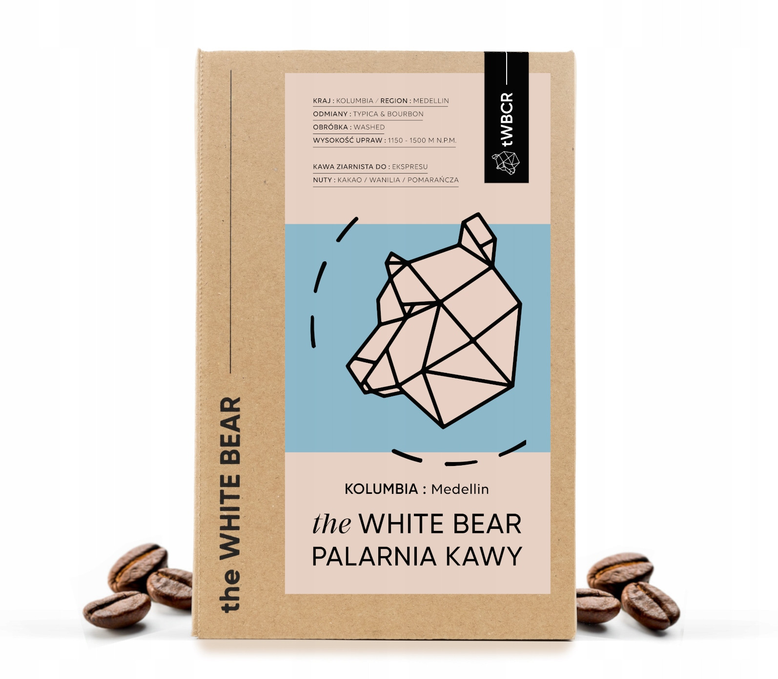 Káva zrnková Arabica The White Bear Kolumbie: Medellin 1000 g