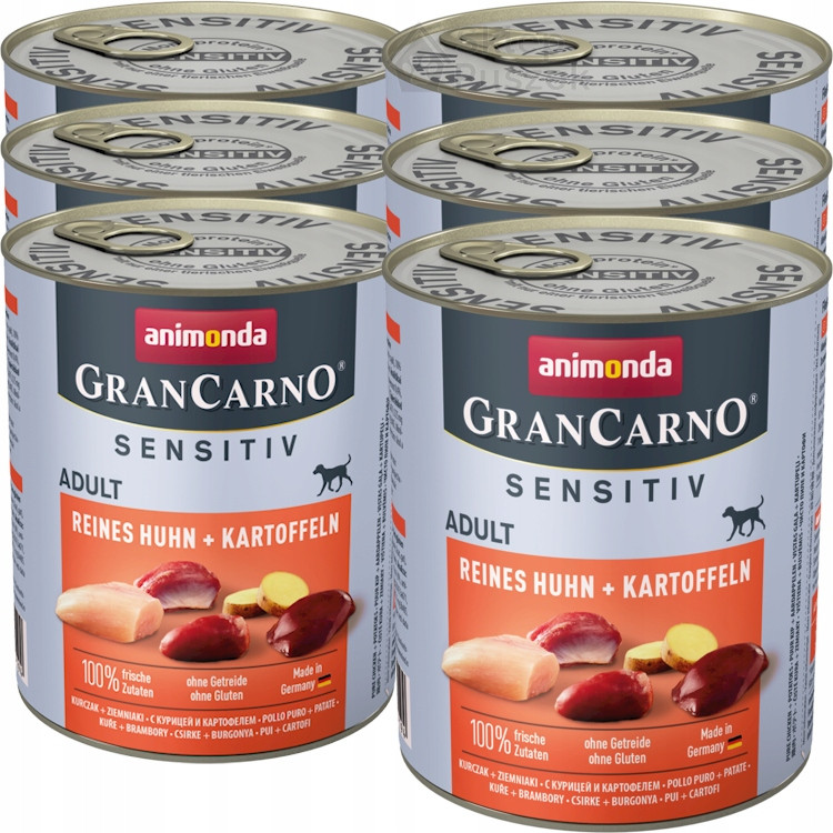 Animonda Pes GranCarno Sensitiv Set 6x800g Kuře brambory
