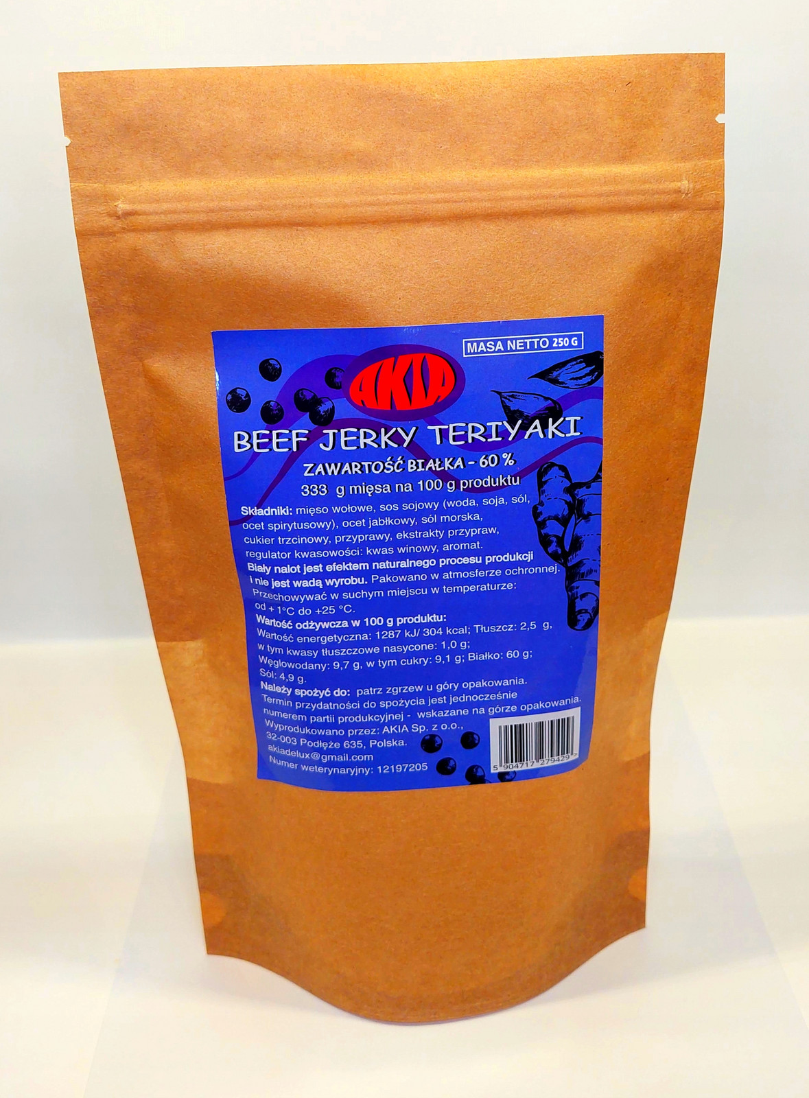 Hovězí Jerky Teriyaki 500G, Akia