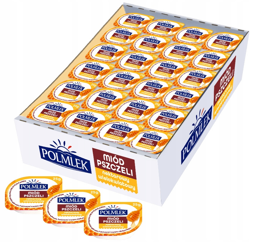 Včelí med 96x25 g Polmlek monoporce přírodní včelky kelímky