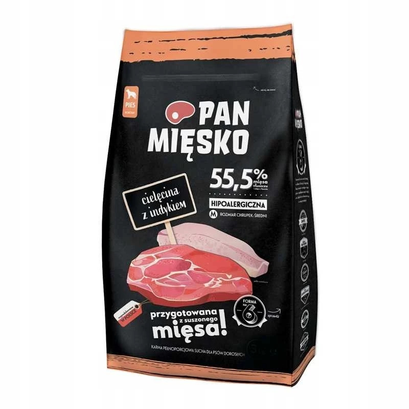 Suché krmivo pro psa Pan Mięsko telecí s krůtím masem křupka M 9 kg