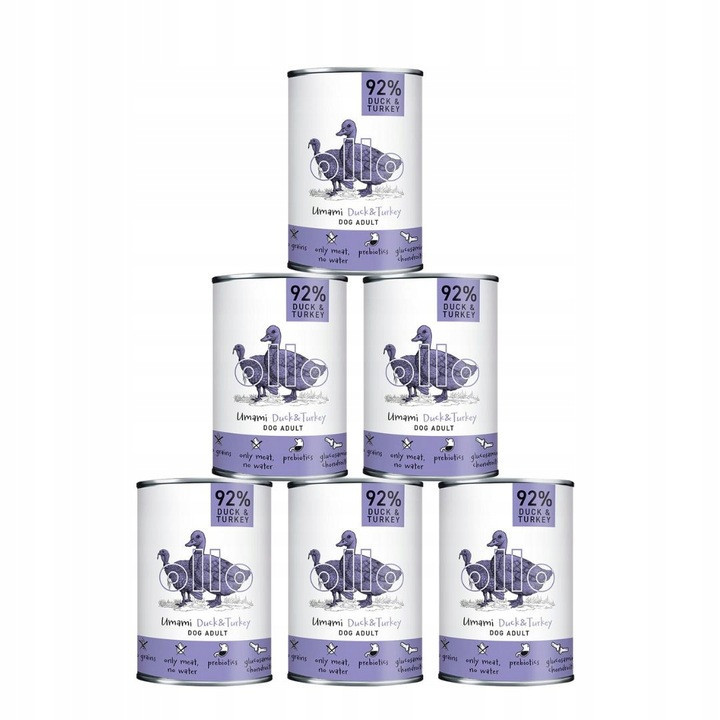 Ollo Umami Kachna Krůta Krmivo Mokré pro psa Sada 8x400g