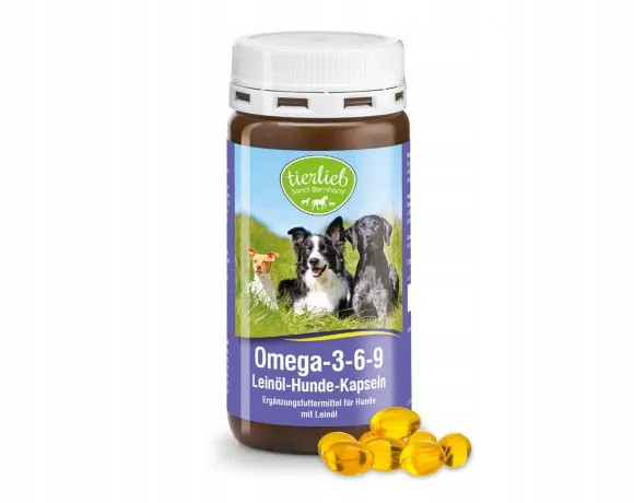 Tierlieb Lněný Olej Omega Pro Psy A Kočky 180 kapslí