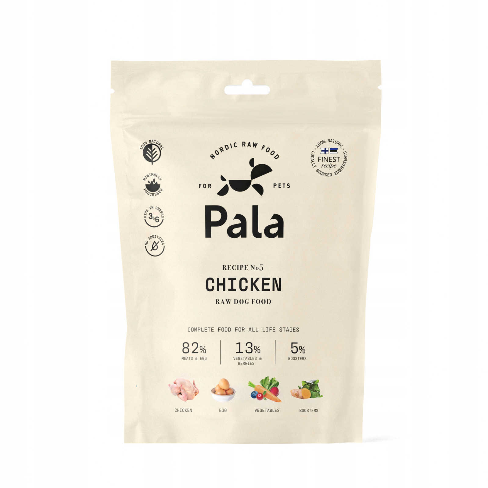 Pala Dog 5 Air-Dried Kuře, vejce, mrkev 400g pro Psa