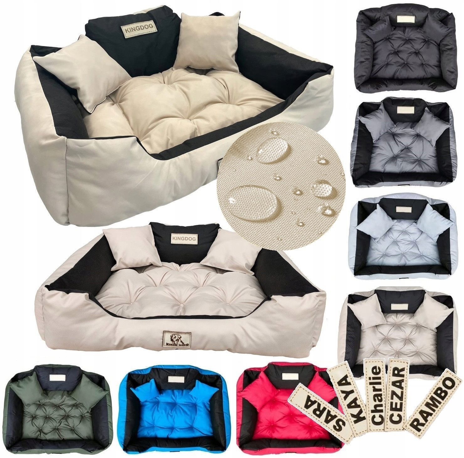 Pelíšek pro psa kotec Kingdog 145x115 cm personalizovaná, voděodolná béžová