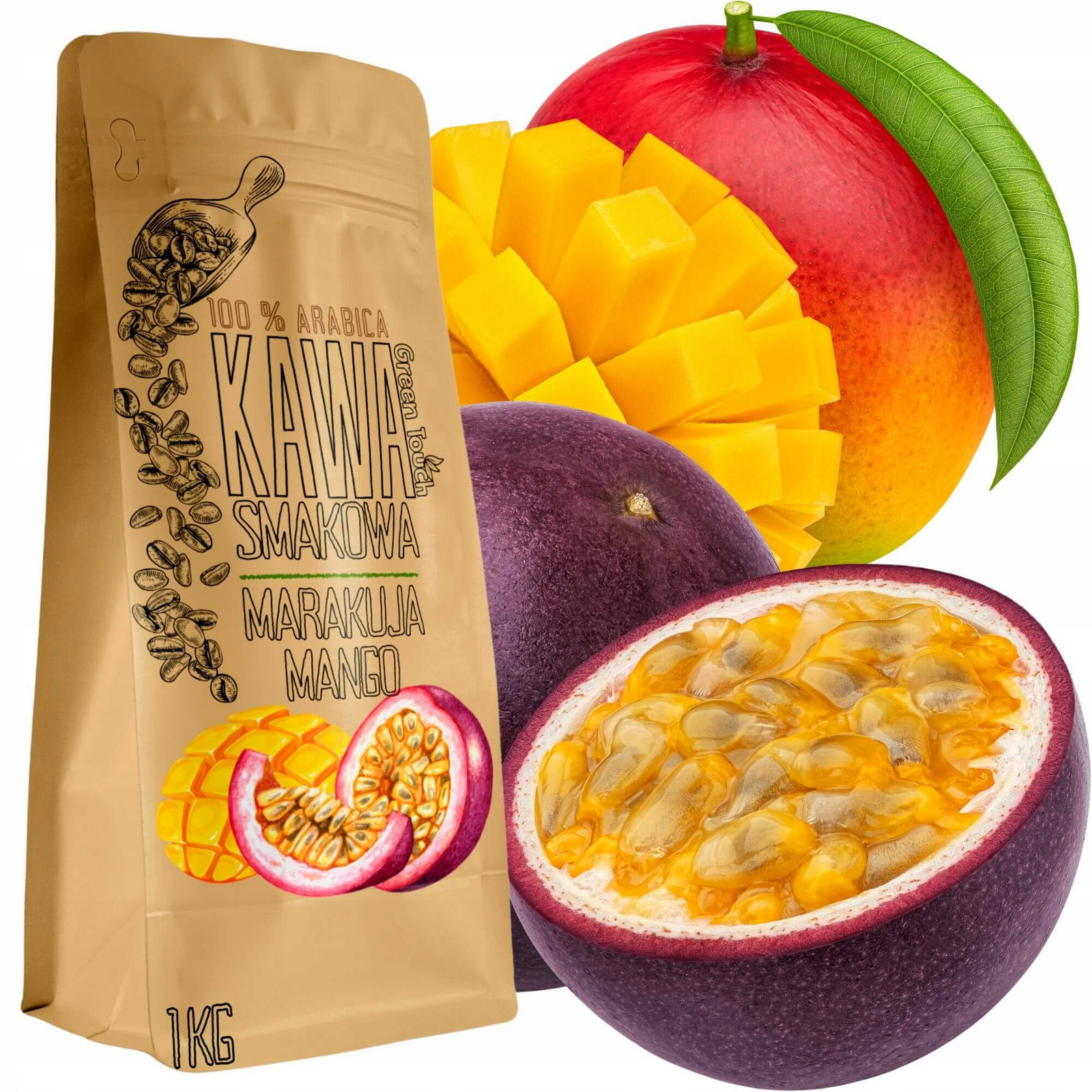 mletá káva s příchutí Marakuja Z Manga 1 kg káva Green Touch