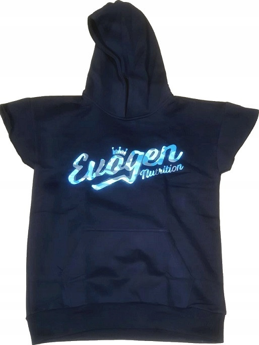 Pánská mikina s kapucí s rukávem a čepicí, modrá Camo Script – velikost M