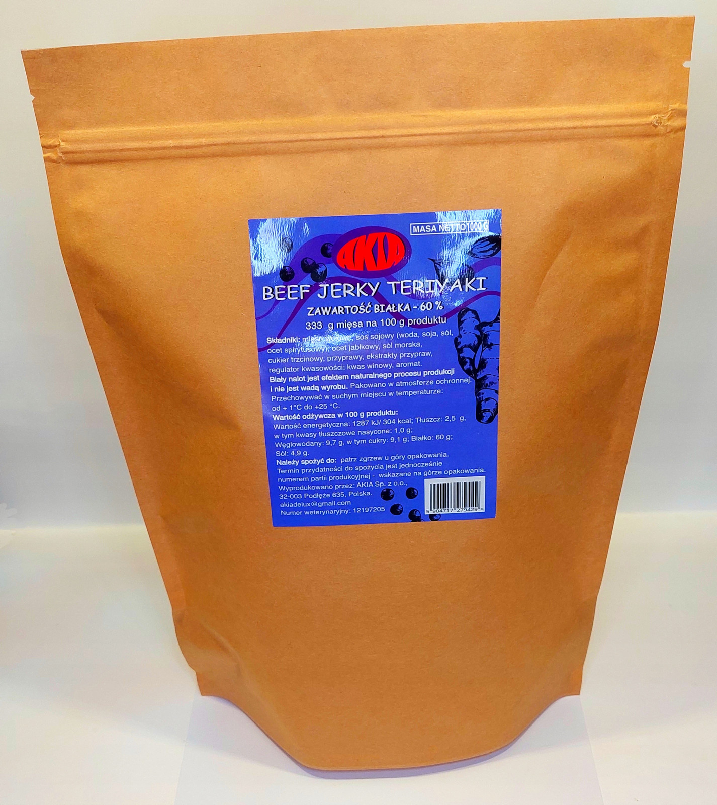 Hovězí Jerky Teriyaki 1000G, Akia