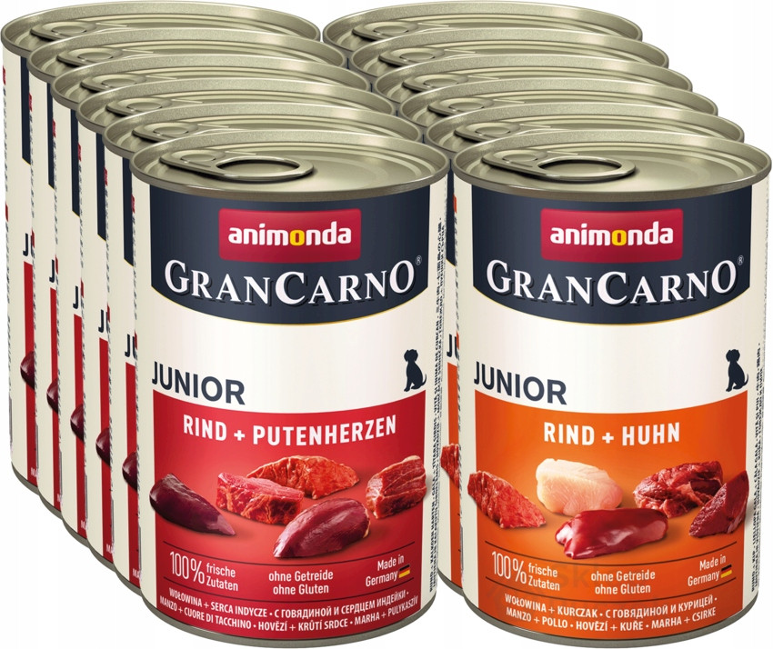 Animonda Pes GranCarno Junior MIX všech příchutí Set 400g x12