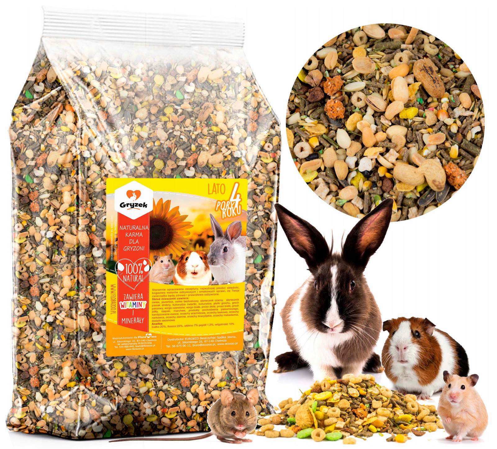 krmivo Pro Hlodavce Králíka Křečka Prasátka Léto 20