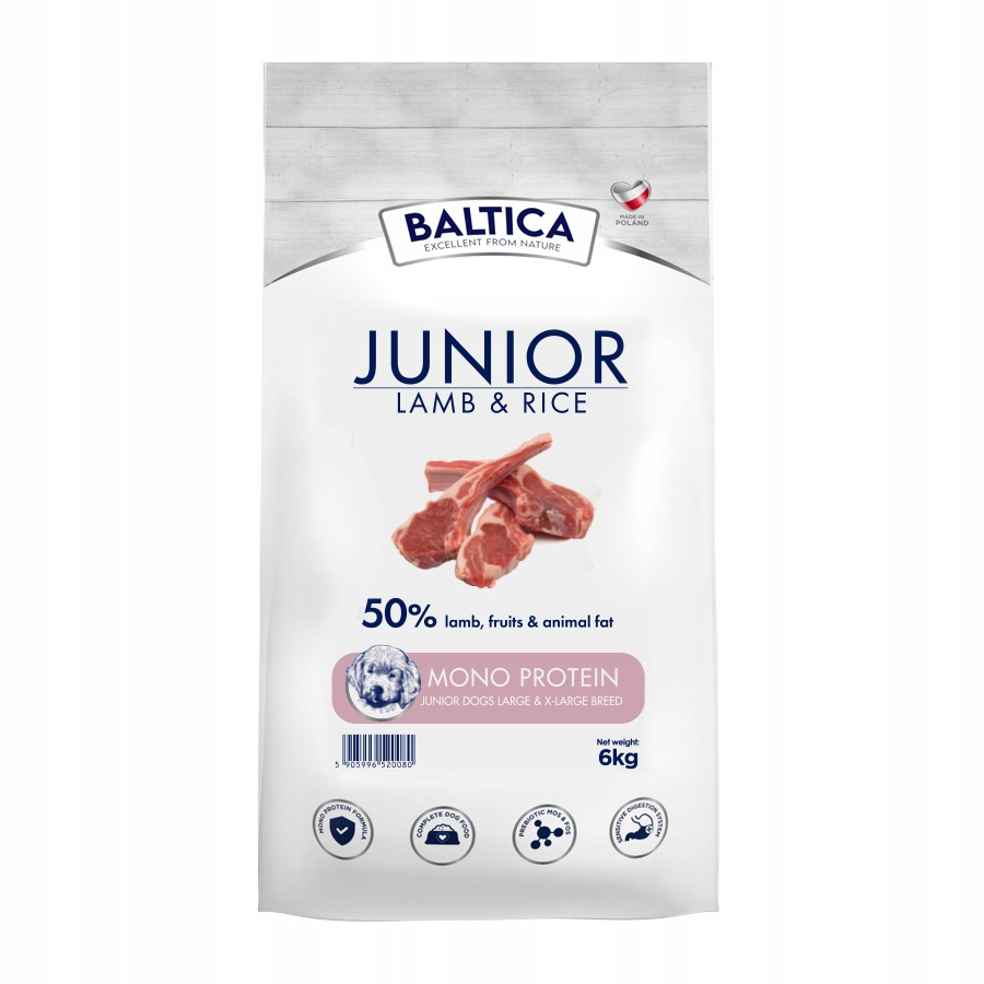 Baltica Krmivo s jehněčím masem a rýží pro juniory velkých a obřích plemen 6 kg