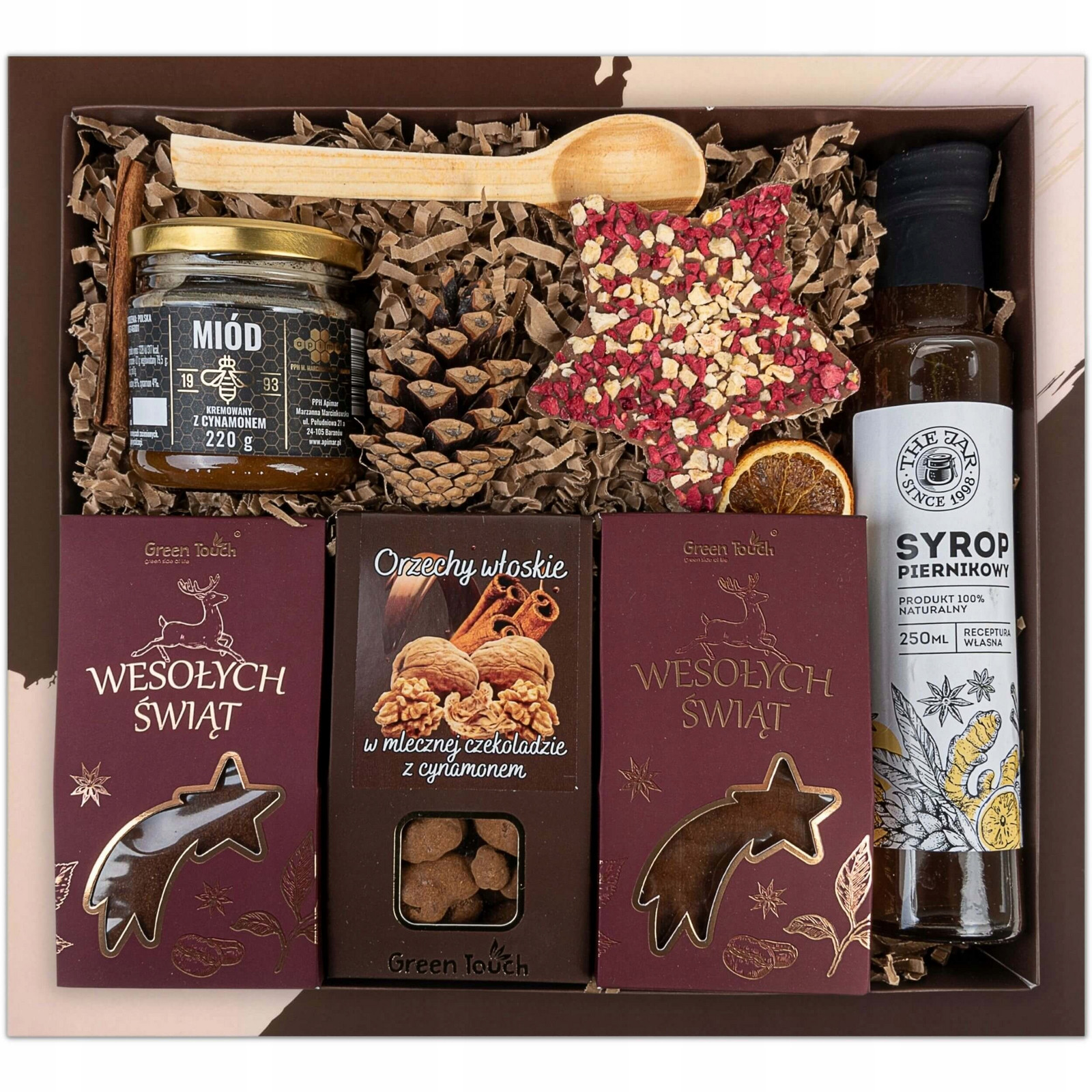 Dárková sada koš Velká Krabička Na mikulášské Vánoce dárek káva med