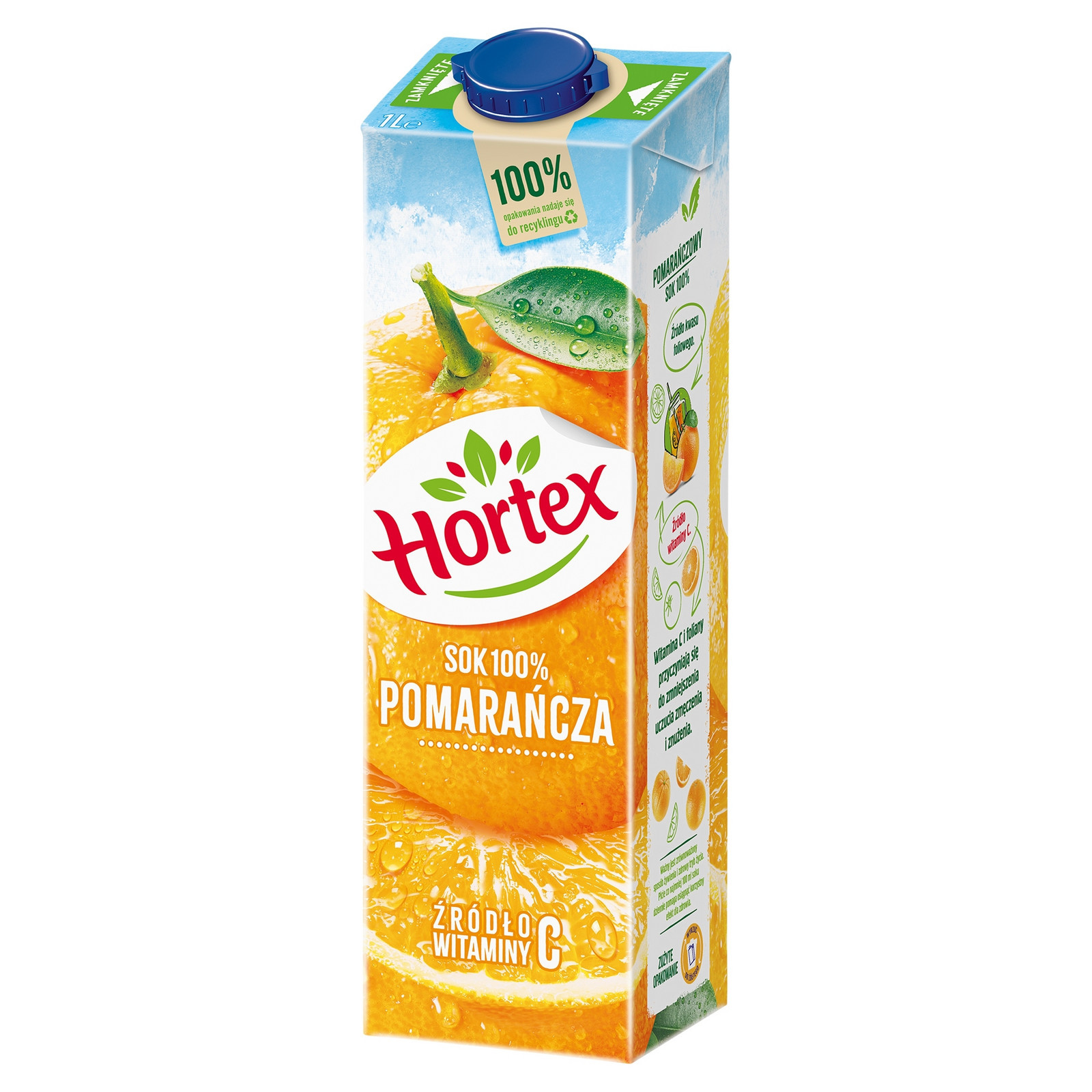 Hortex Pomerančový džus 1L karton 12ks
