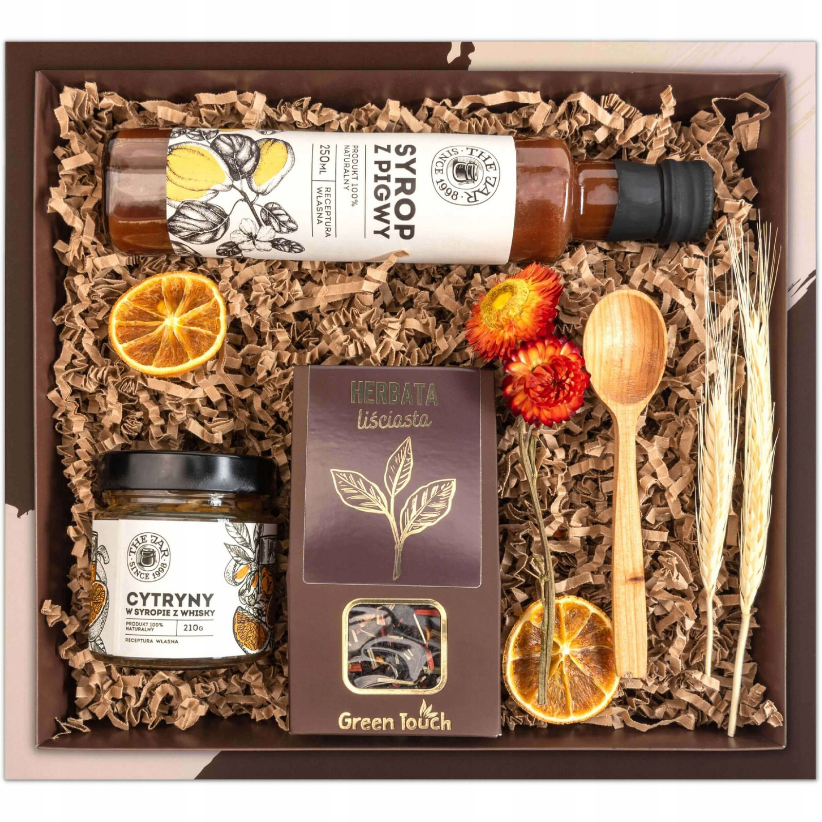 Dárkový koš Set v krabičce čaj sirup box