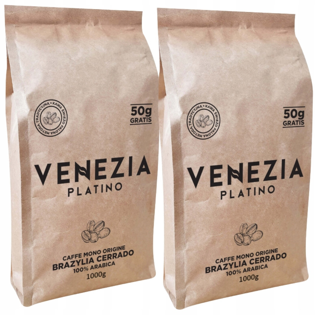 Sada 2 zrnkových káv Venezia Platino 2x1 kg, čerstvě pražená řemeslná káva