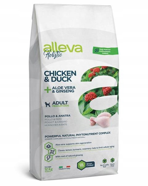 Alleva Holistic dog adult medium chicken & duck 12 kg
