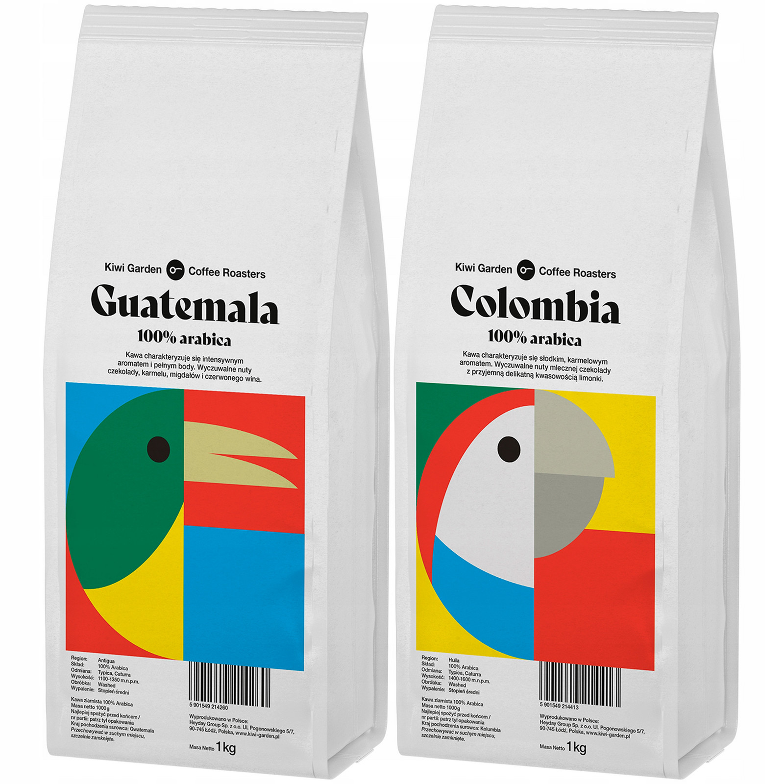 Káva zrnková 100% Arabica Guatemala Kolumbie Čerstvě pražená sada 2x1kg