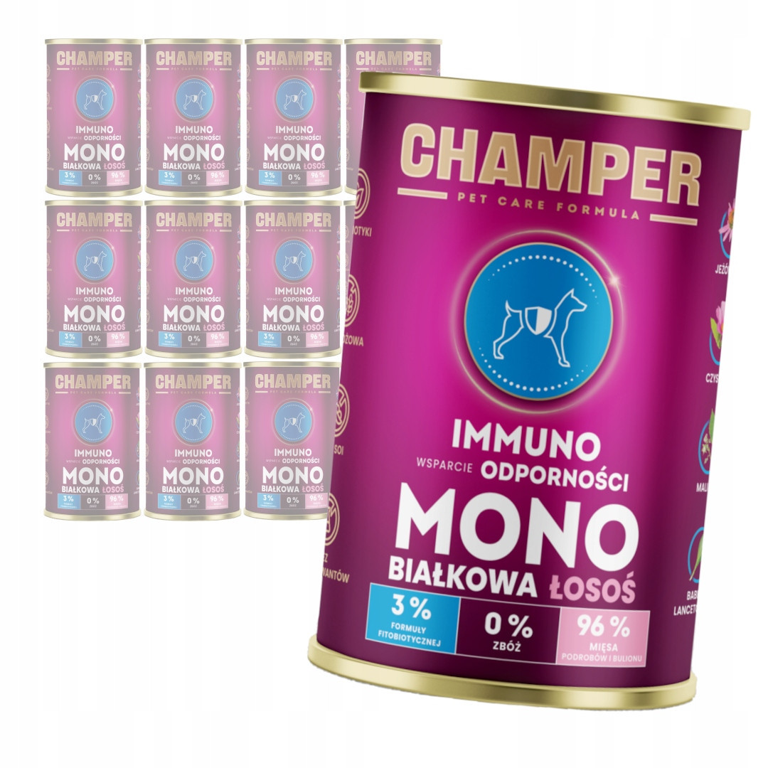 Champer Immuno Monoprotein 6x400g Mokré Krmivo pro psa s lososem