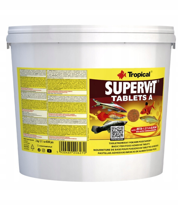 Tropical Supervit Tablets A – Krmivo samolepicí tablety s beta-glukanem