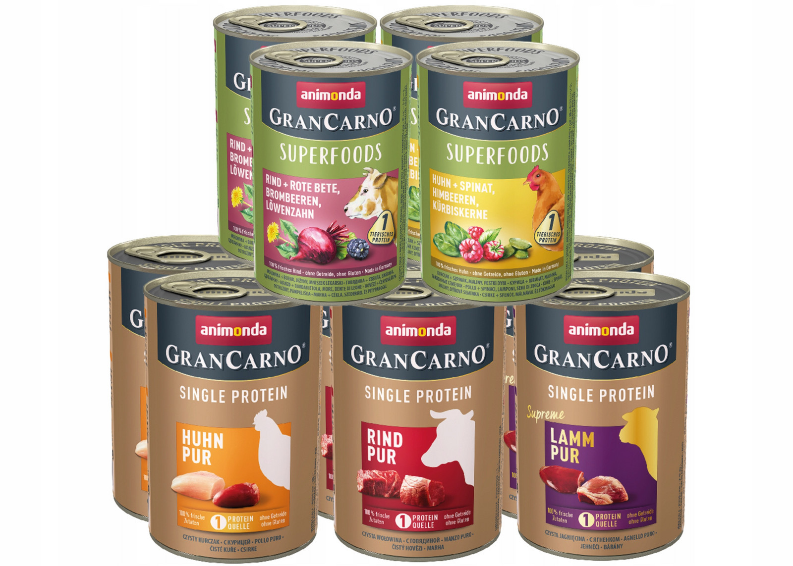 Animonda Pies GranCarno Superfoods Single Protein Premium MIX 400 g x10