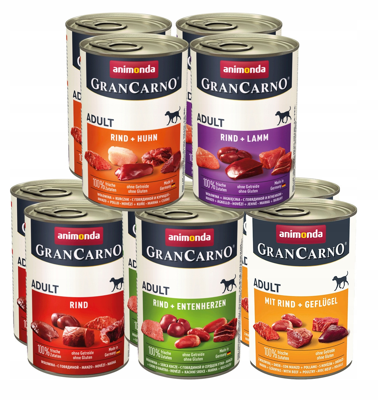 Animonda GranCarno Adult MIX 5 příchutí Hovězí Bez Vepřového Masa 10x400g